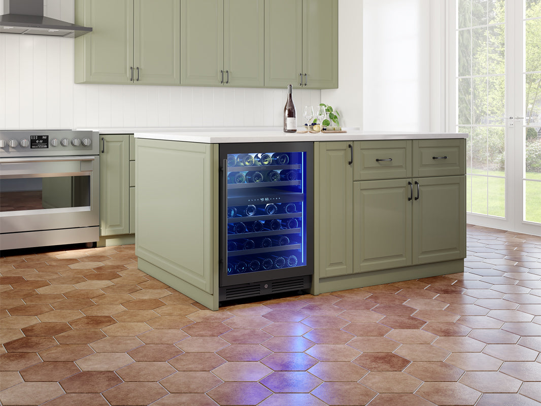 Zephyr Presrv 24" Dual Zone Wine Cooler | Holds 45 Bottles | Black Stainless Steel | PRW24C02BBSG