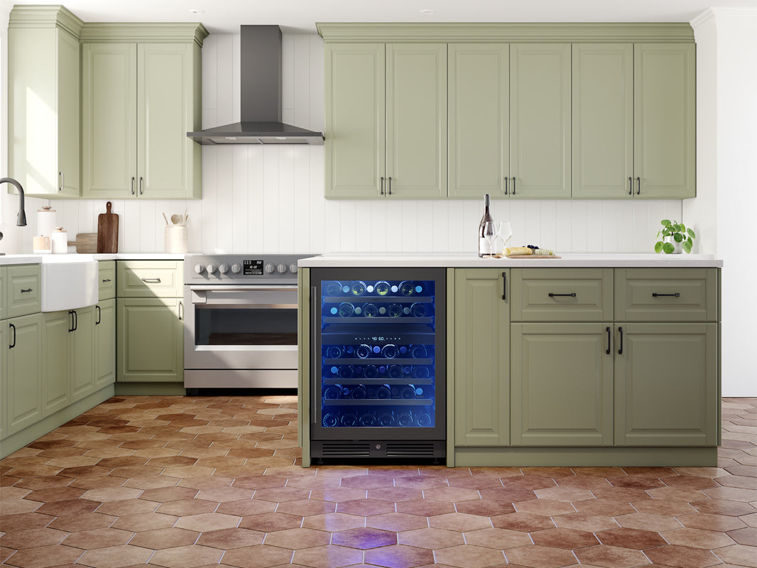 Zephyr Presrv 24" Dual Zone Wine Cooler | Holds 45 Bottles | Black Stainless Steel | PRW24C02BBSG