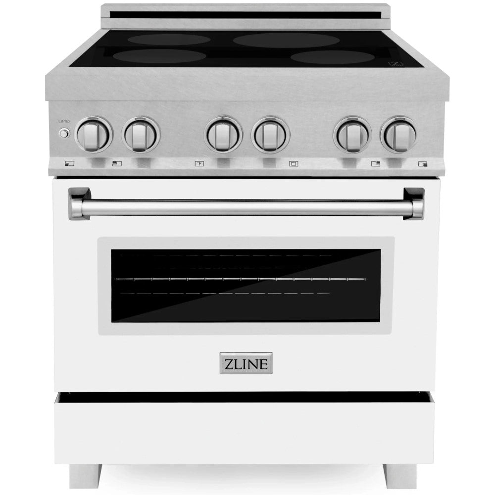 ZLINE 30" 4.0 cu. ft. Induction Range in DuraSnow® with a 4 Element Stove and Electric Oven (RAINDS-30)