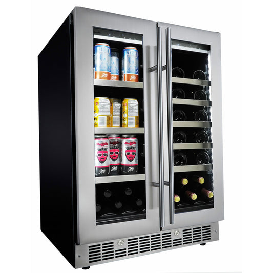 Danby Silhouette Lorraine | 24" Dual Zone Wine & Beverage Center Combo | Holds 61 Cans, 21 Bottles