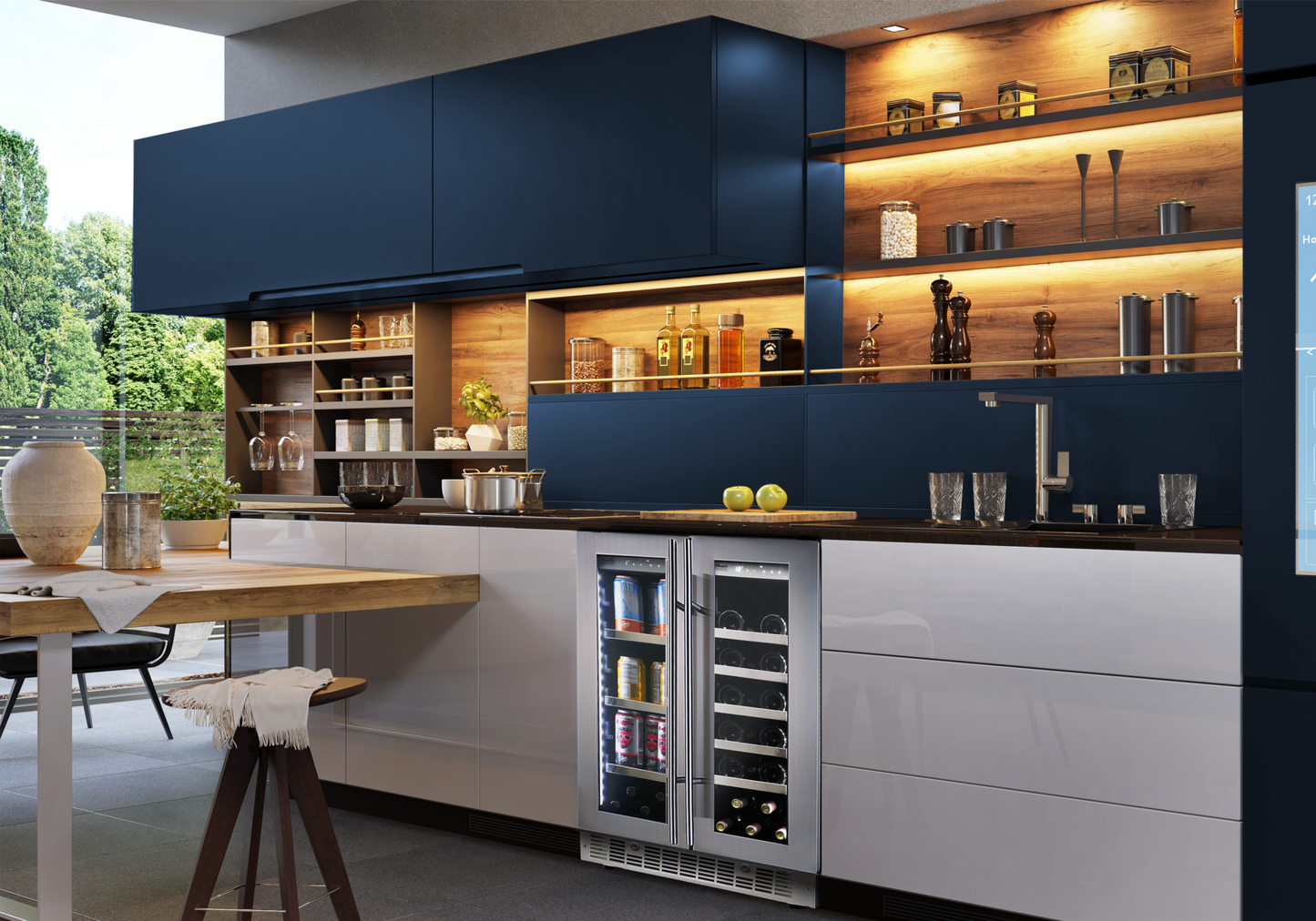 Danby Silhouette Lorraine | 24" Dual Zone Wine & Beverage Center Combo | Holds 61 Cans, 21 Bottles