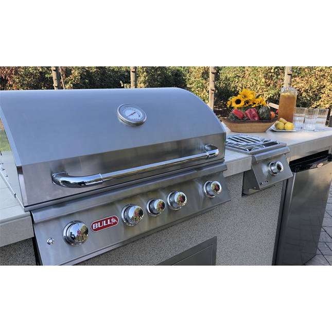 Bull Angus 30" Gas Grill | 4 Infrared Burners & Rotisserie Spit | Built-in or Freestanding on Cart