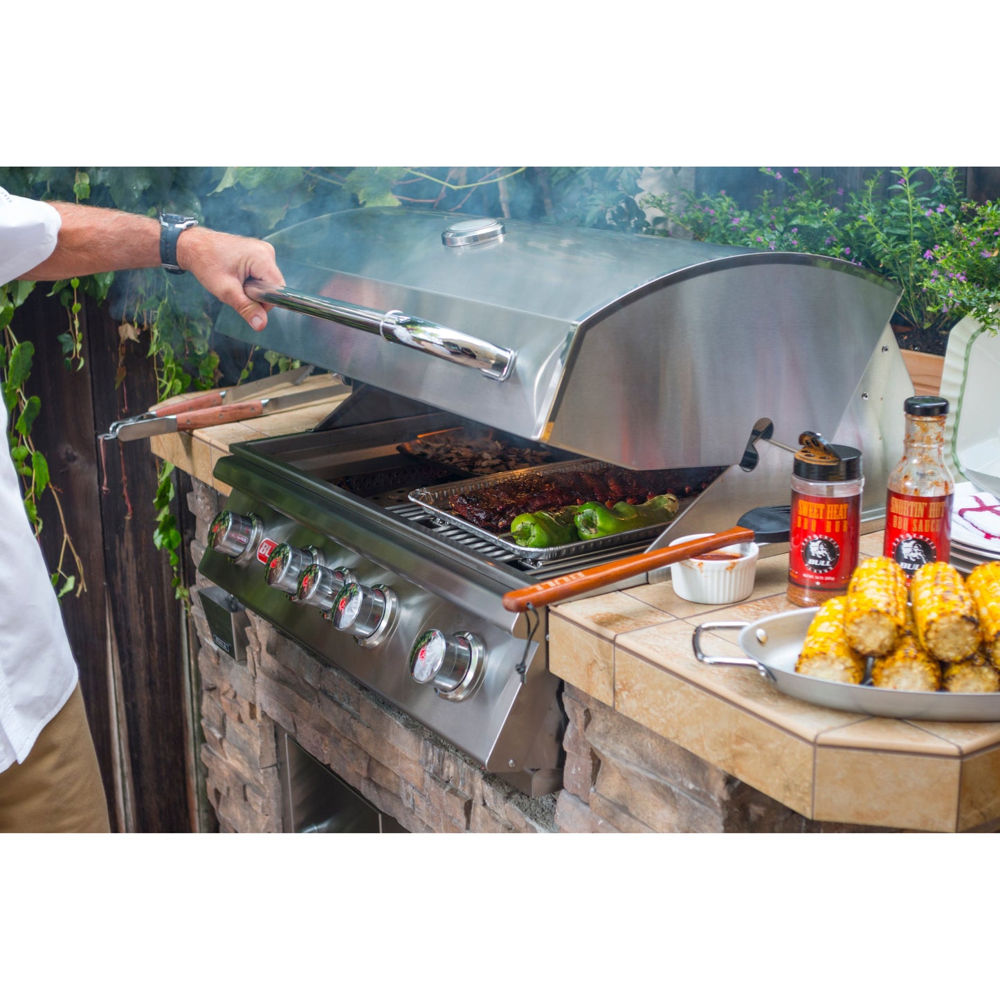 Bull Angus 30" Gas Grill | 4 Infrared Burners & Rotisserie Spit | Built-in or Freestanding on Cart