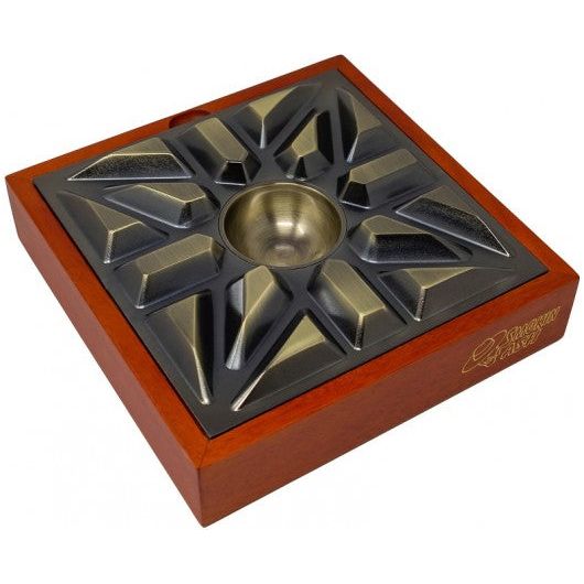 Smokin Ash Urban MatrX Cigar Ashtray with Contemporary Design & Solid Wood Base