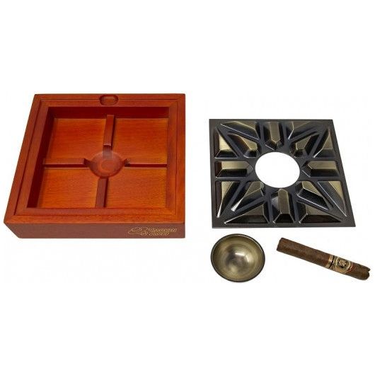 Smokin Ash Urban MatrX Cigar Ashtray with Contemporary Design & Solid Wood Base