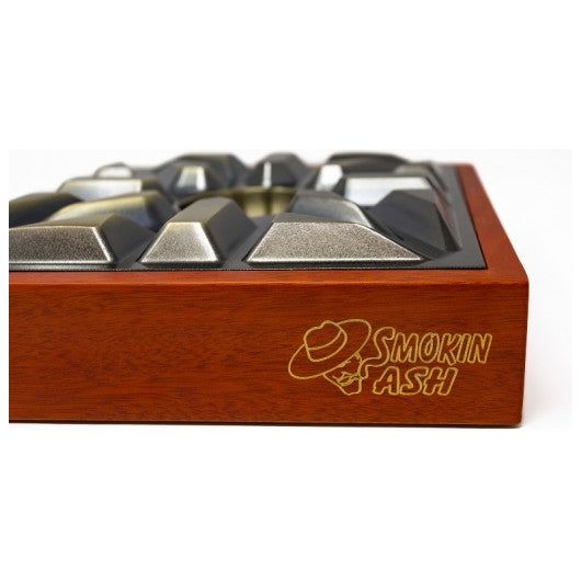 Smokin Ash Urban MatrX Cigar Ashtray with Contemporary Design & Solid Wood Base
