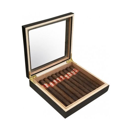 Chateau Glass top Small Humidor with Humidifier | Holds 20 Cigars