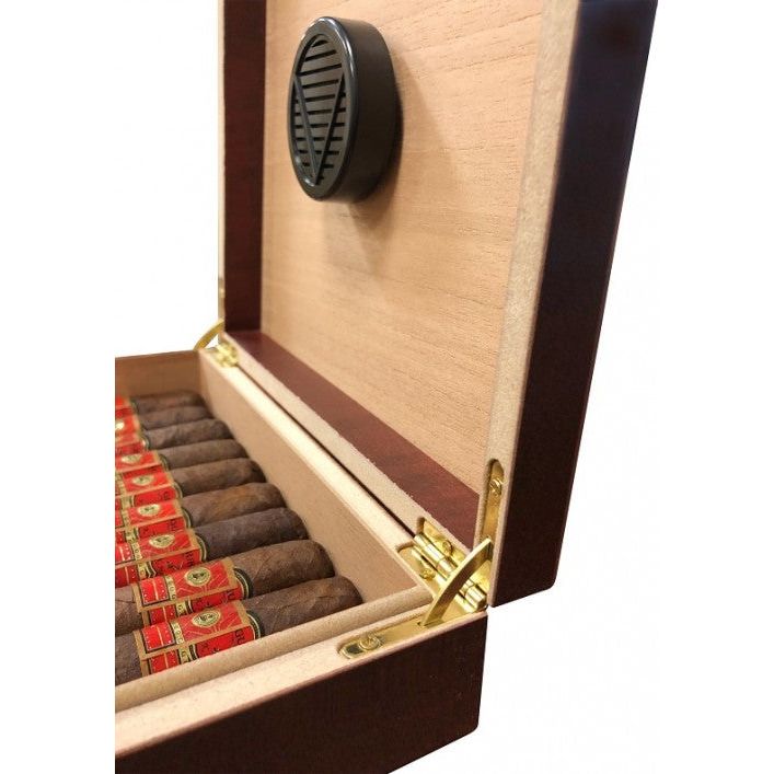 Chateau Small Cigar Humidor with Humidifier | Holds 20 Cigars