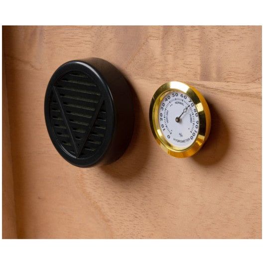 Chardonnay Dark Authentic Walnut Humidor with Humidifier & Hygrometer | Holds 50 Cigars