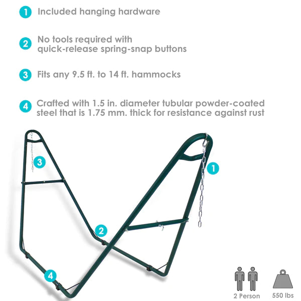 Heavy-Duty Steel Hammock Stand | 12ft, 15ft, or Multi Use Stand Available