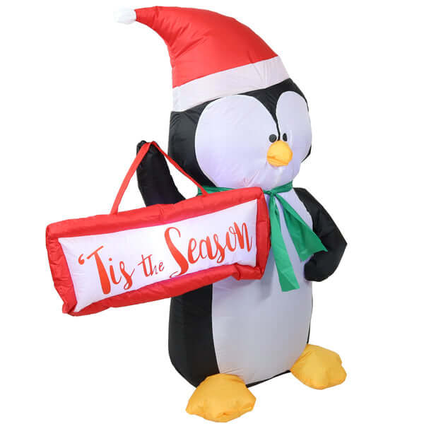 46.5" Jolly Holiday Penguin- Inflatable Christmas Decoration
