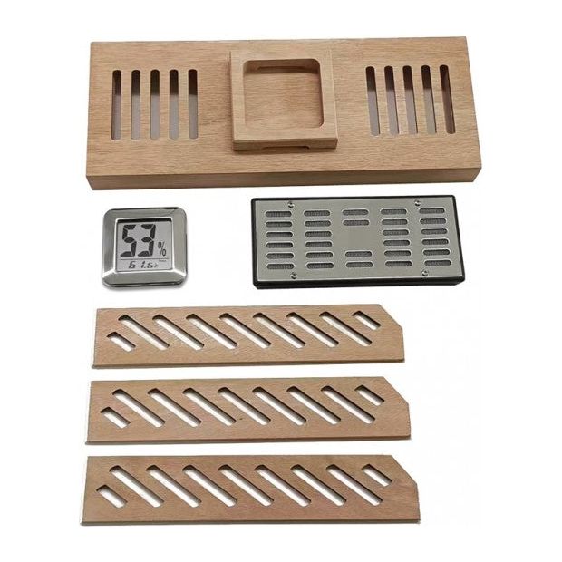 Elevate Lacquer Large Humidor with Articulating Multi-Tier Tray System | Holds 150 Cigars