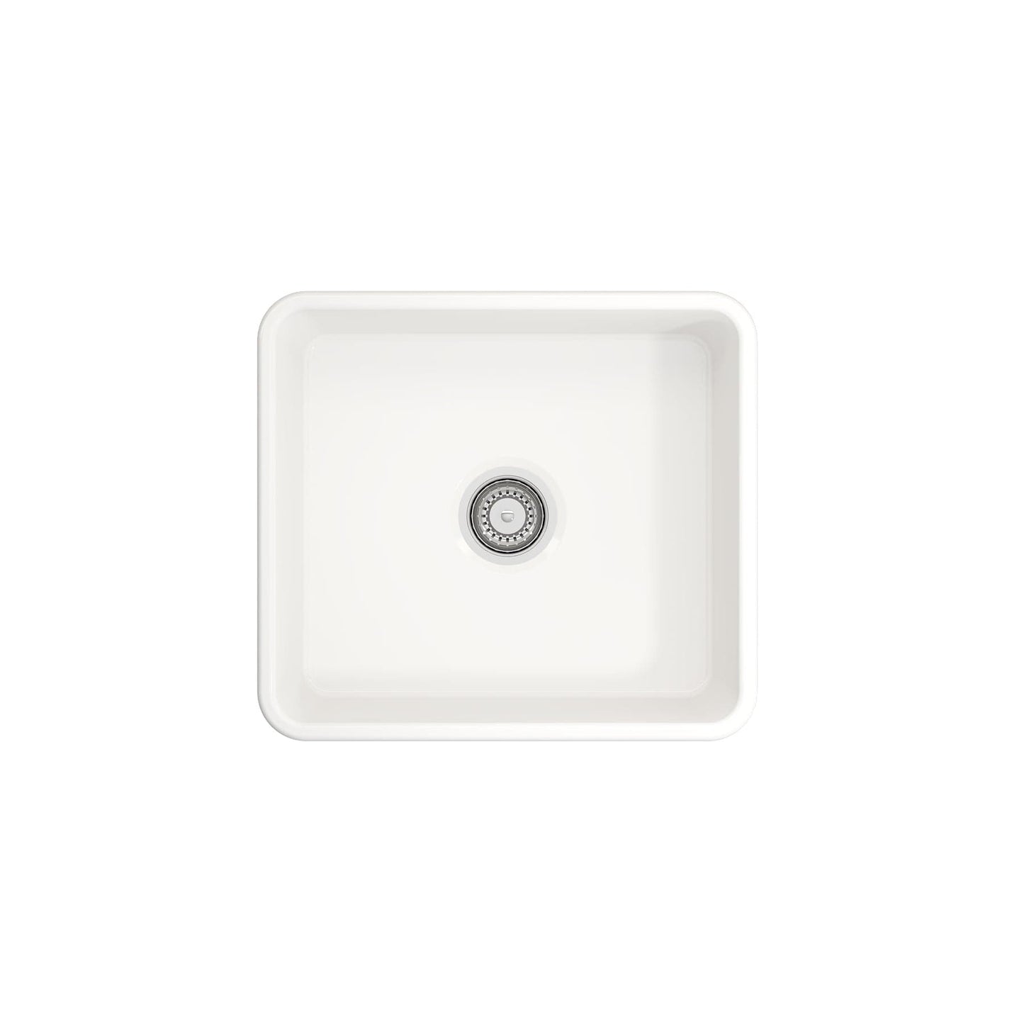 BOCCHI CLASSICO 20" Fireclay Farmhouse Single Bowl Kitchen Sink with Protective Bottom Grid and Strainer