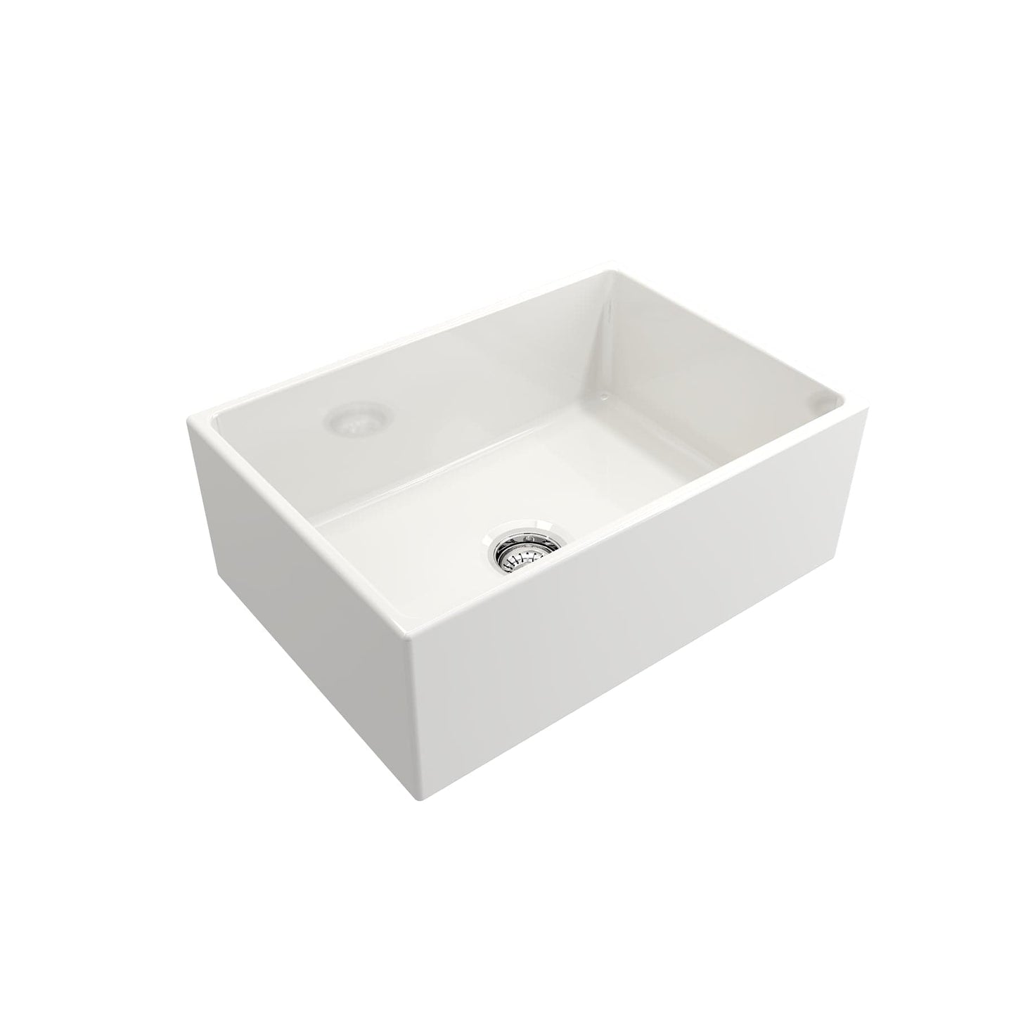 BOCCHI CONTEMPO 27" Fireclay Farmhouse Single Bowl Kitchen Sink with Protective Bottom Grid and Strainer