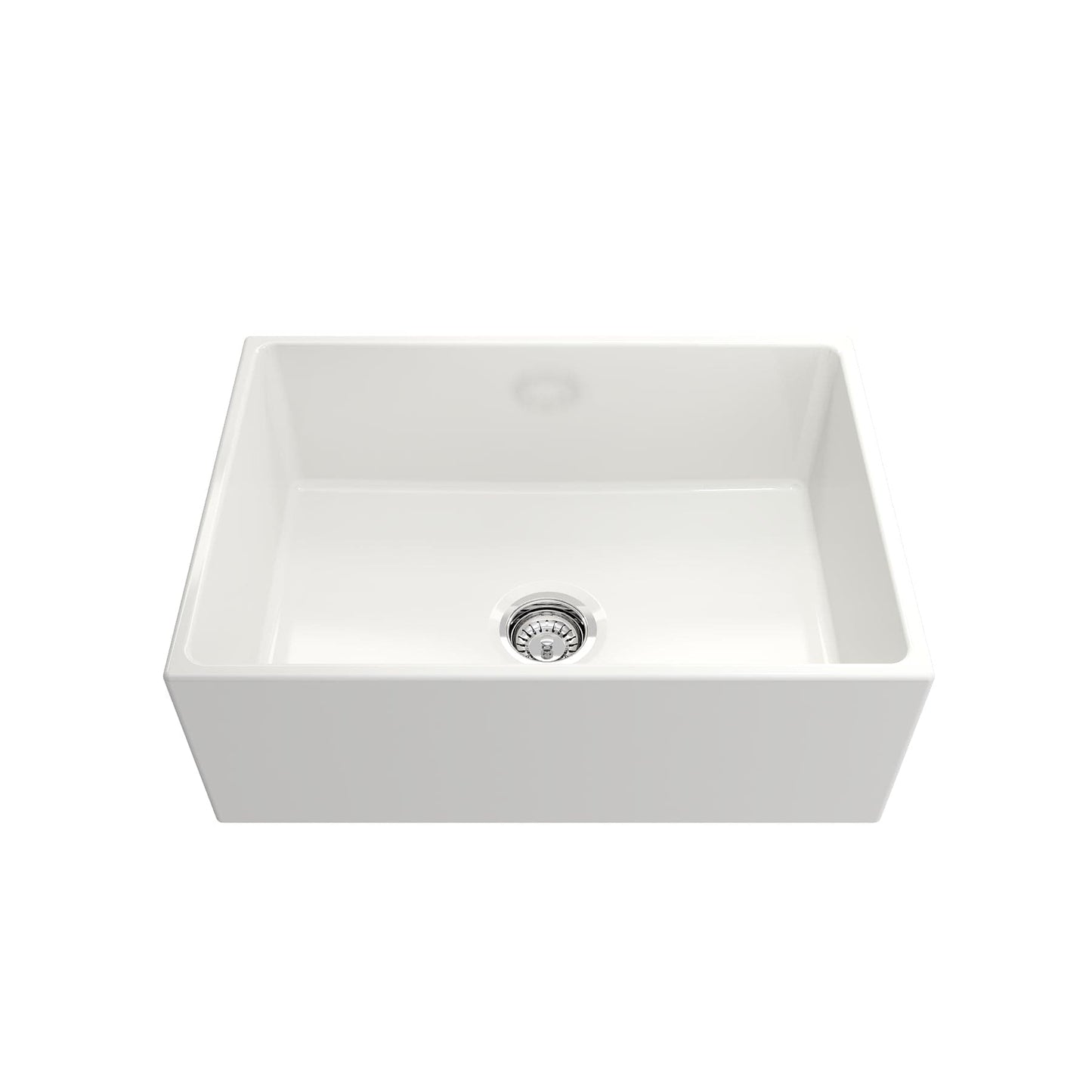 BOCCHI CONTEMPO 27" Fireclay Farmhouse Single Bowl Kitchen Sink with Protective Bottom Grid and Strainer
