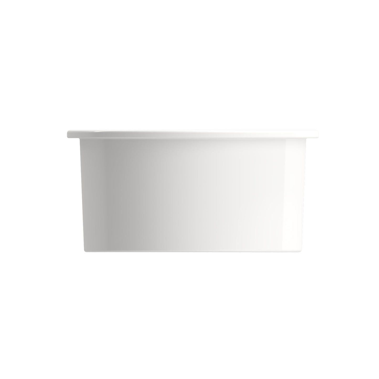 BOCCHI SOTTO 18.5" Fireclay Modern Undermount Single Bowl Kitchen Sink with Protective Bottom Grid and Strainer