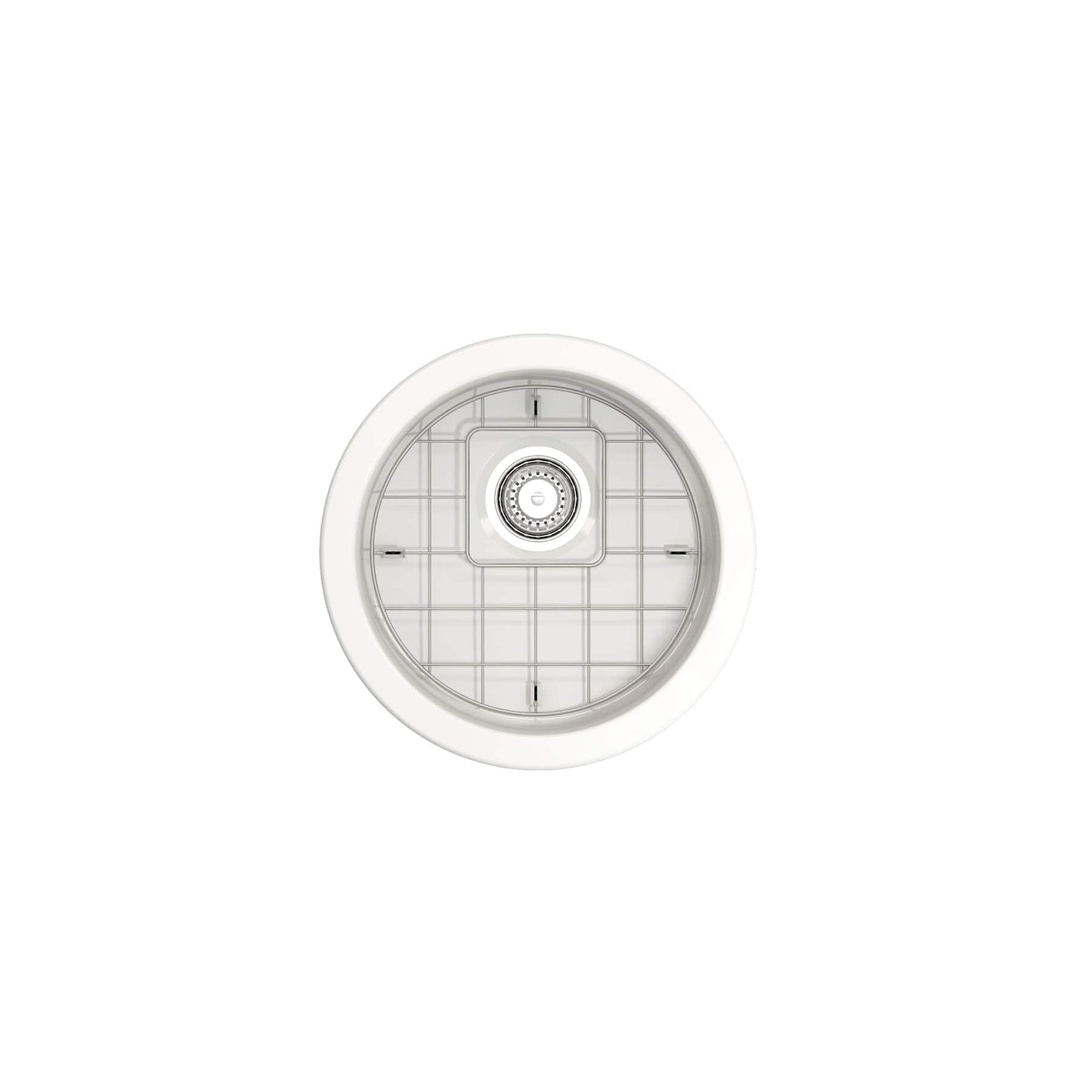BOCCHI SOTTO 18.5" Fireclay Modern Undermount Single Bowl Kitchen Sink with Protective Bottom Grid and Strainer