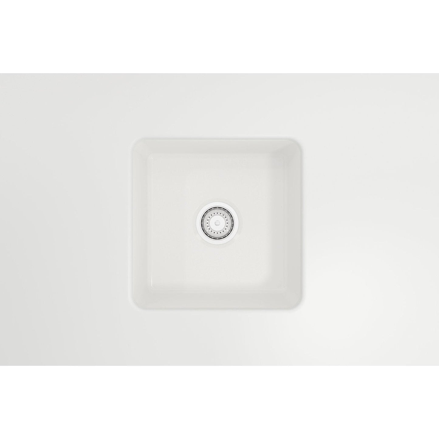 BOCCHI SOTTO 18" Fireclay Modern Undermount Single Bowl Kitchen Sink with Protective Bottom Grid and Strainer
