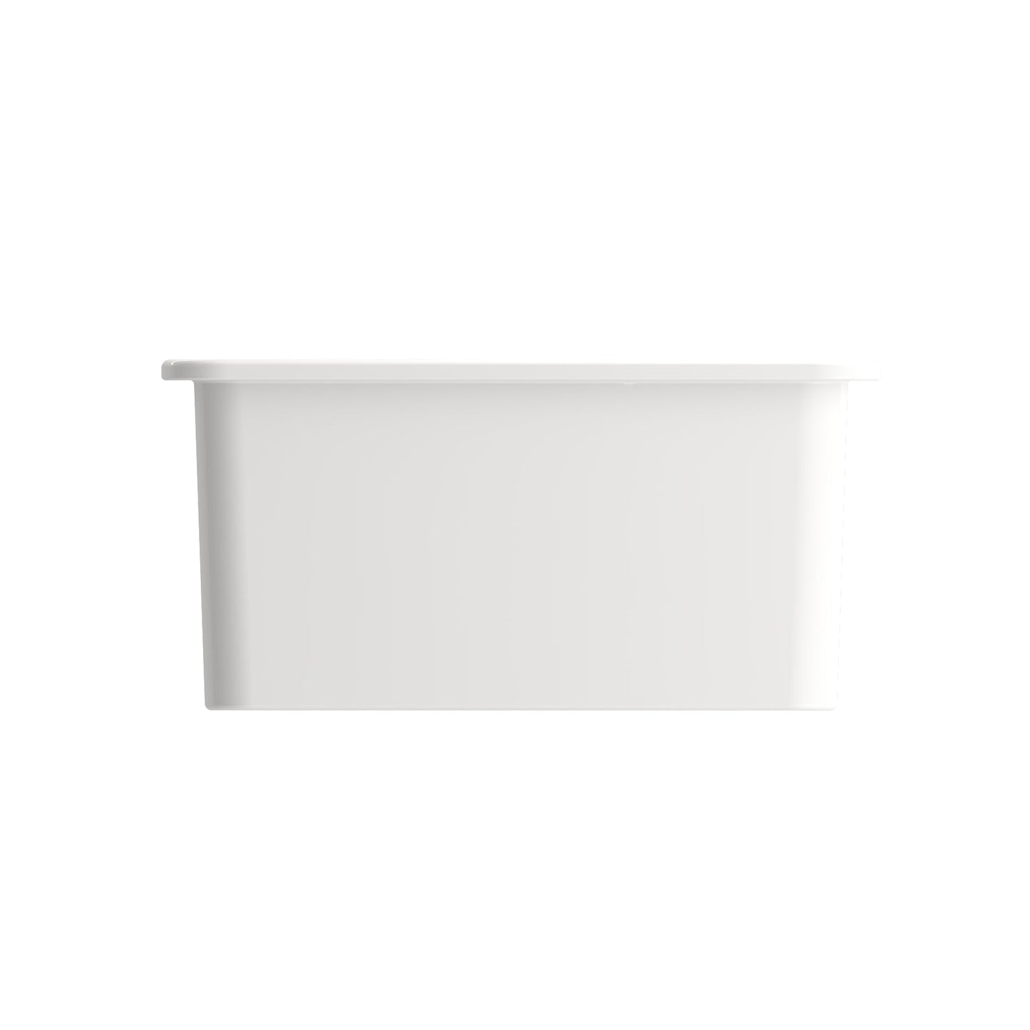 BOCCHI SOTTO 27" Fireclay Modern Undermount Single Bowl Kitchen Sink with Protective Bottom Grid and Strainer