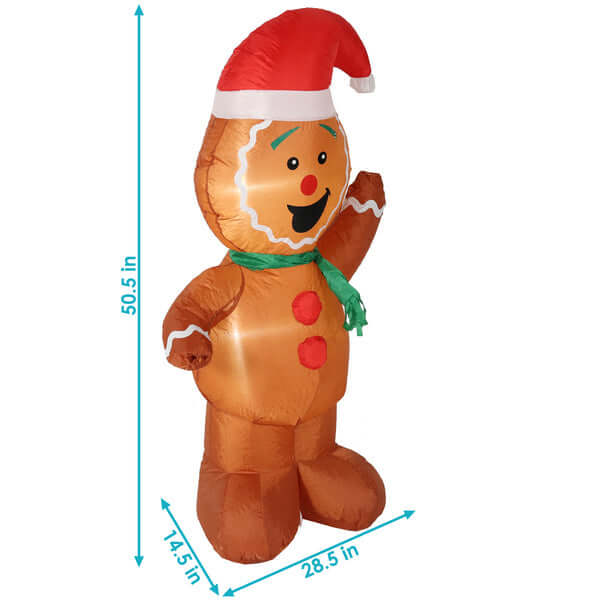 50.5" Gingerbread Man- Inflatable Christmas Decoration