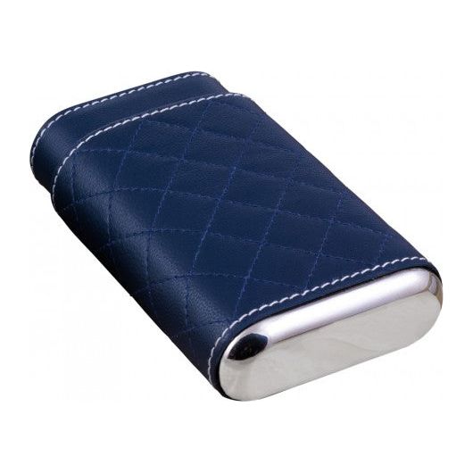 3 Cigar Diamond Stitched Case with Polished End Caps