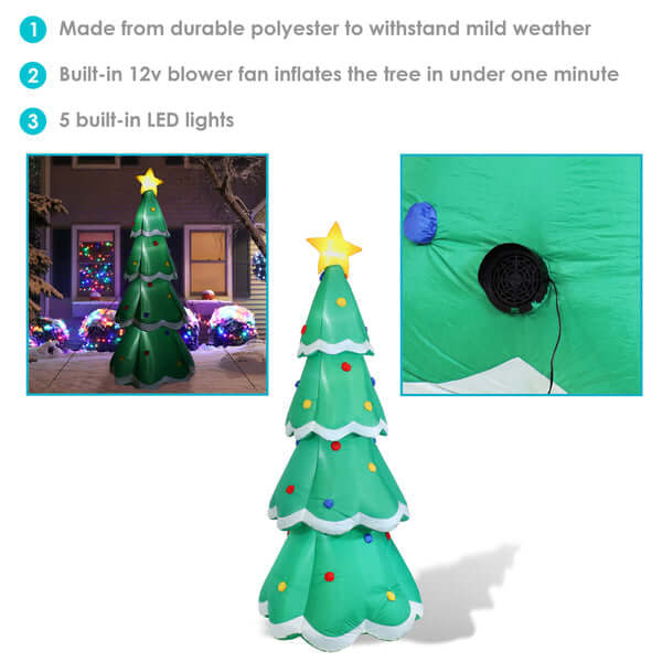 9.5' Pre-Lit Christmas Tree- Inflatable Christmas Decoration
