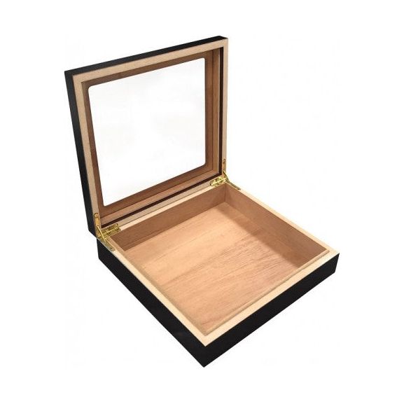 Chateau Glass top Small Humidor with Humidifier | Holds 20 Cigars