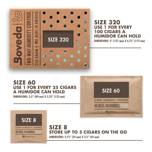Boveda 2 Way Humidity Packs | 320g Packets | Packs of 6