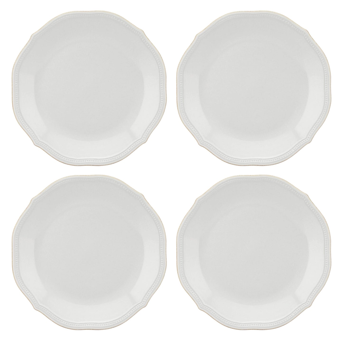 Lenox French Perle Bead Dinner Plates, Set of 4