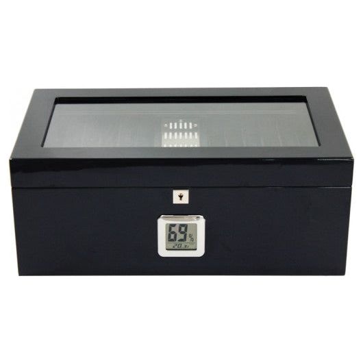 Raven Humidor with Black Interior & Polished Hardware | Holds 120 Cigars