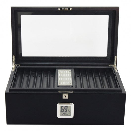 Raven Humidor with Black Interior & Polished Hardware | Holds 120 Cigars