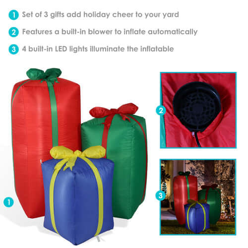 49.5" Present Trio- Inflatable Christmas Decoration