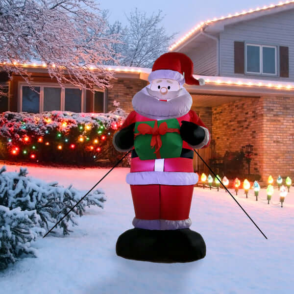 6' Santa Claus with Gift- Inflatable Christmas Decoration