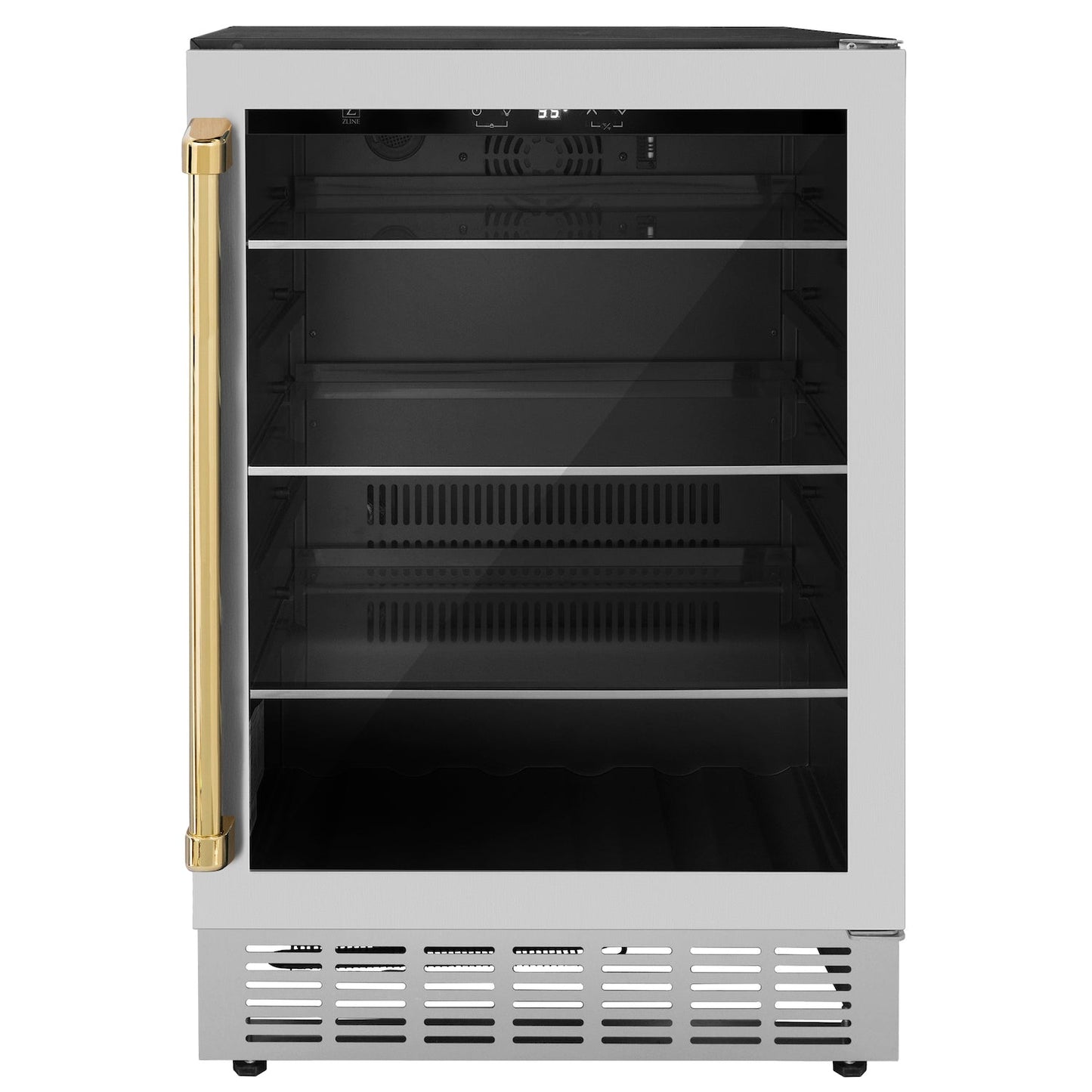 ZLINE Autograph Edition Kitchen Package with 24 in. Wine Cooler and 24 in. Beverage Fridge with Gold Accents (2AKP-RBV-RWV-G)