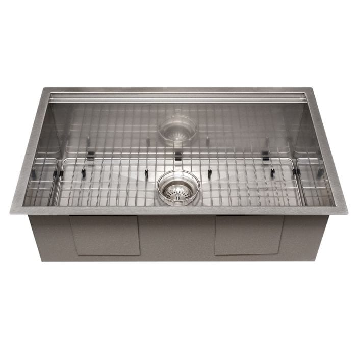 ZLINE Garmisch 30" Undermount Single Bowl Sink in DuraSnow® Stainless Steel with Accessories (SLS-30S)