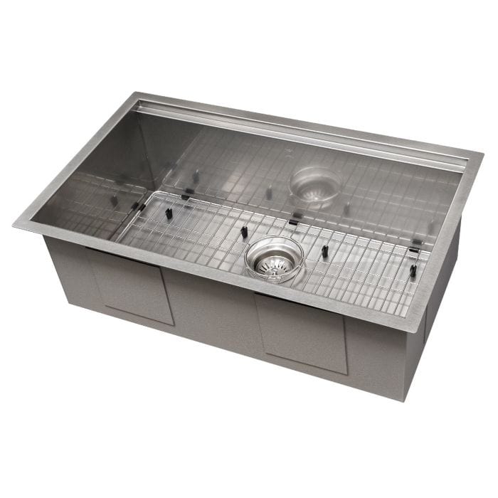 ZLINE Garmisch 30" Undermount Single Bowl Sink in DuraSnow® Stainless Steel with Accessories (SLS-30S)
