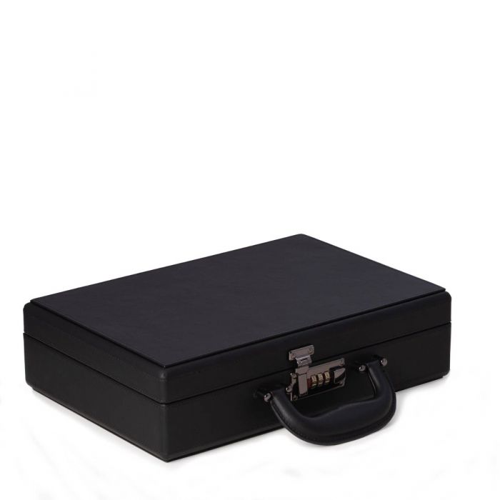 Bey-Berk 10-Watch Black Briefcase Storage | Handle and Combo Lock | BB696BLK