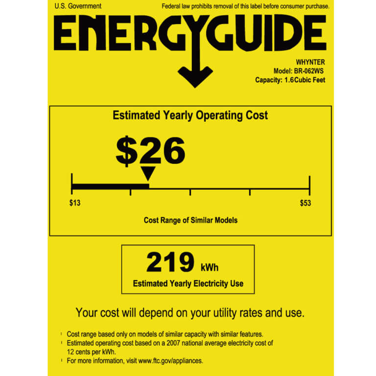 Whynter Countertop Beverage Refrigerator | Stainless Steel | Holds 62 Cans