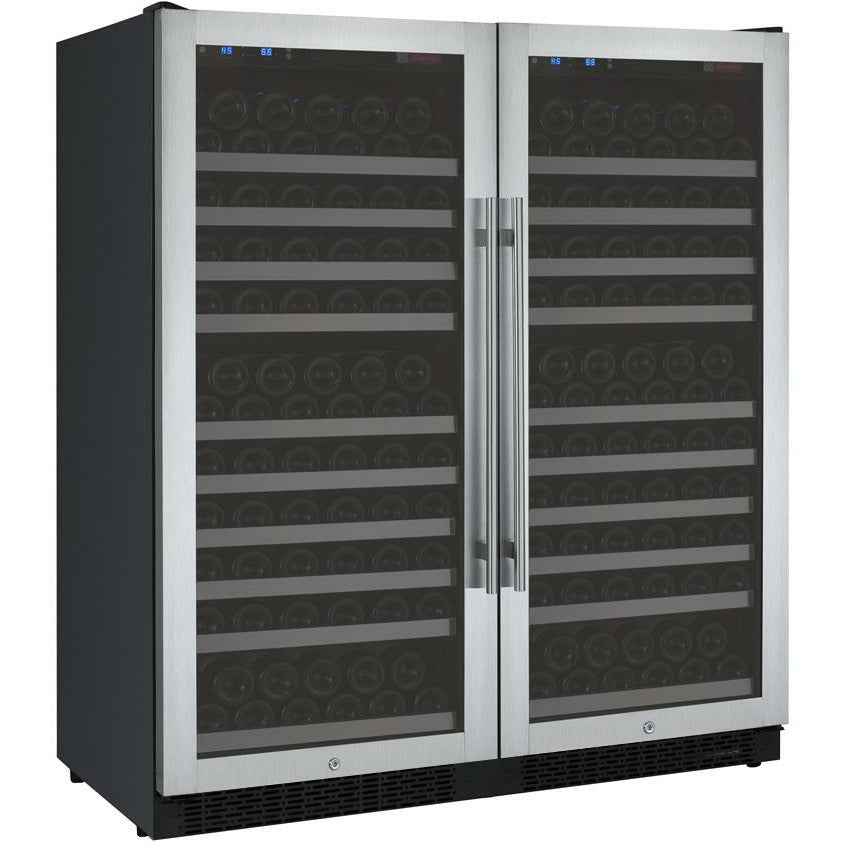 Allavino 47” Wide | 256 Bottle Dual Zone Side-by-Side Wine Cooler | Tru-Vino Technology and FlexCount II Shelving