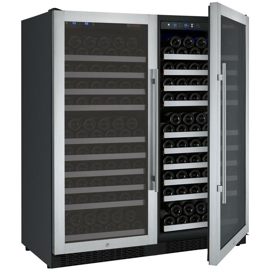 Allavino 47” Wide | 256 Bottle Dual Zone Side-by-Side Wine Cooler | Tru-Vino Technology and FlexCount II Shelving