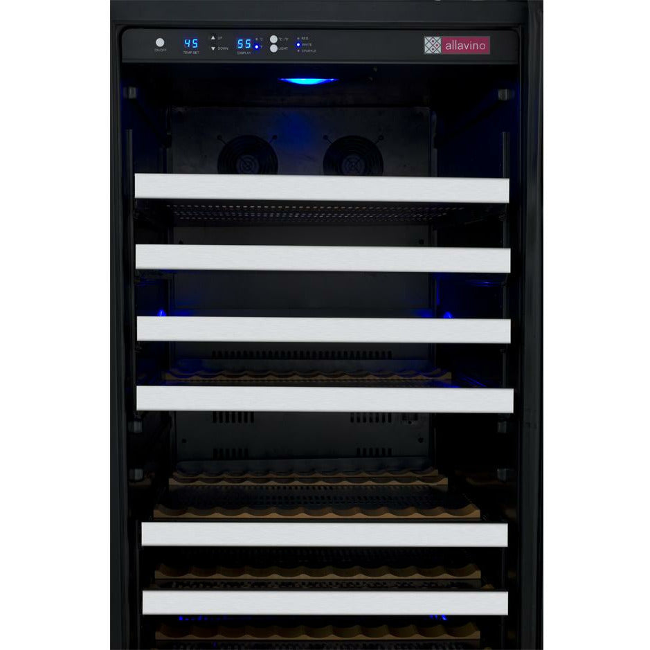 Allavino 47” Wide | 256 Bottle Dual Zone Side-by-Side Wine Cooler | Tru-Vino Technology and FlexCount II Shelving