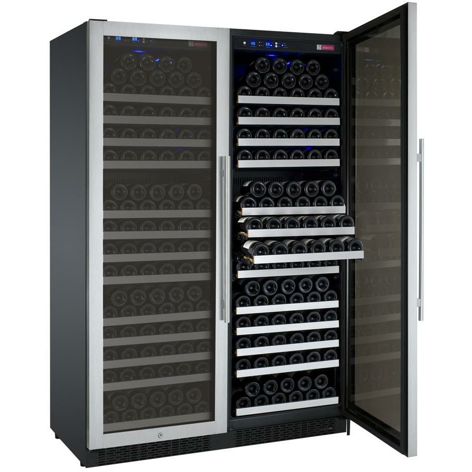 Allavino 47” Wide | 354 Bottle Dual Zone Side-by-Side Wine Cooler | Tru-Vino Technology and FlexCount II Shelving
