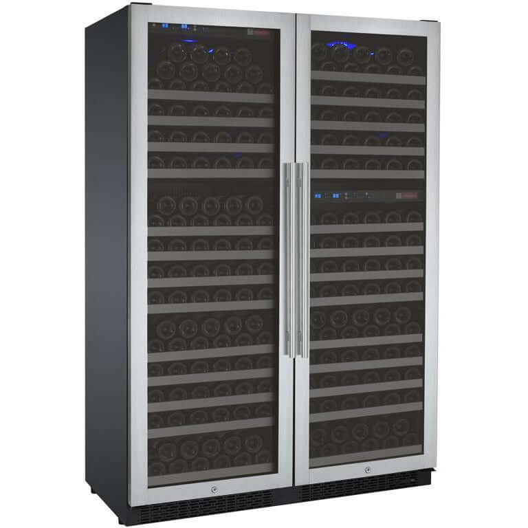 Allavino 47" Wide | 349 Bottle Triple Zone Side-by-Side Wine Cooler | Tru-Vino Technology and FlexCount II Shelving