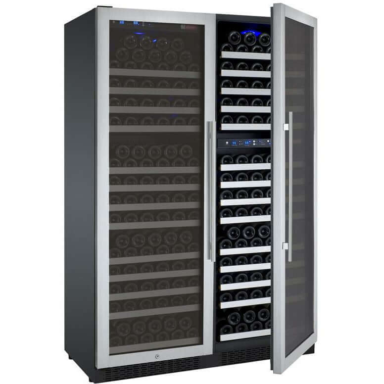 Allavino 47" Wide | 349 Bottle Triple Zone Side-by-Side Wine Cooler | Tru-Vino Technology and FlexCount II Shelving
