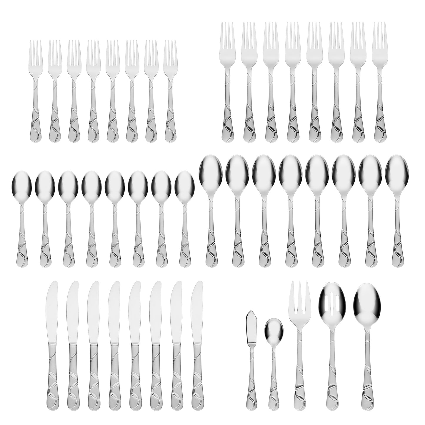 Felicity Sand 45-Piece Flatware Set