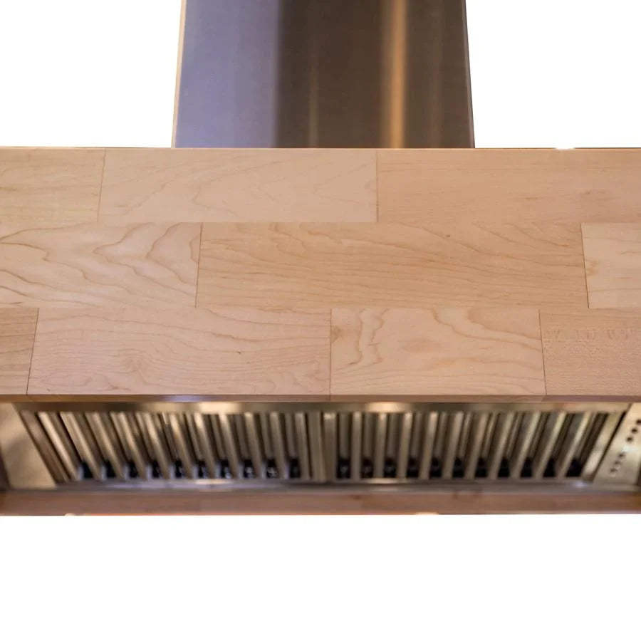 ZLINE 681iM Designer Series Wooden Island Mount Range Hood