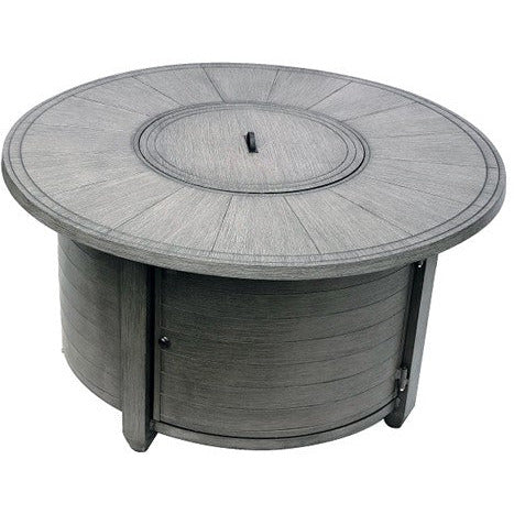 AZ Patio Heaters 46" Aluminum Round Fire Pit with Faux Wood Finish