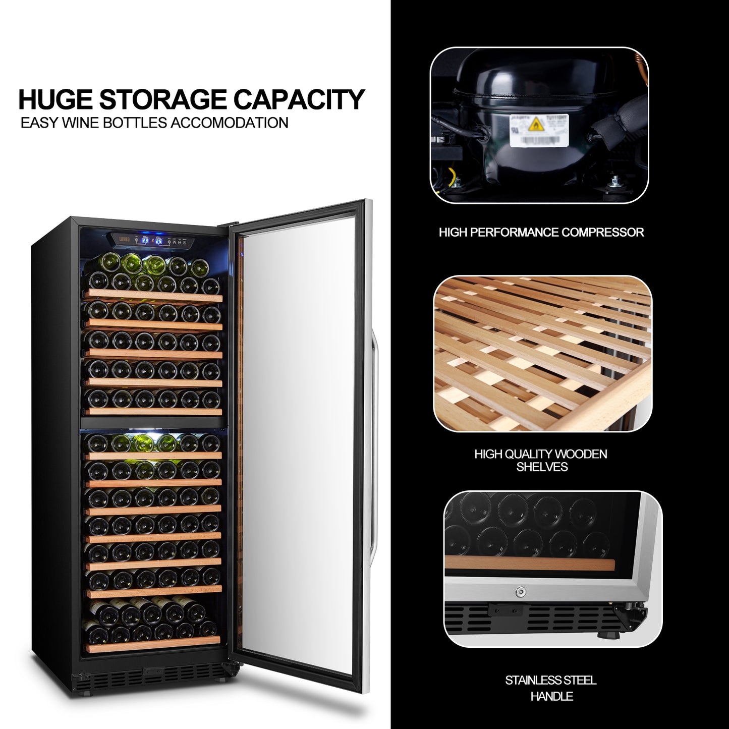 Lanbo 24" Wide, 138 Bottle Dual Zone Wine Cooler