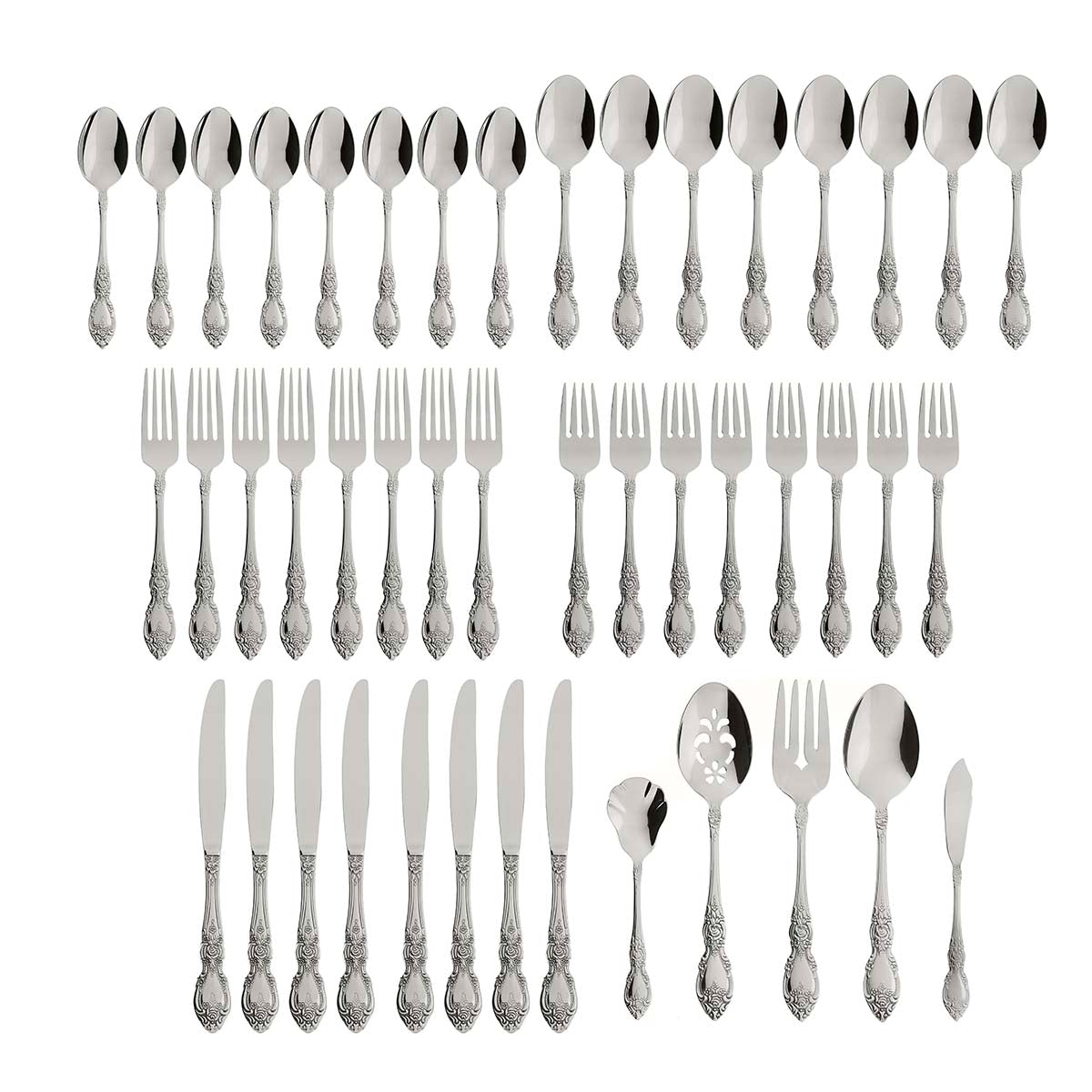 Oneida Wordsworth 45 Piece Everyday Flatware Set