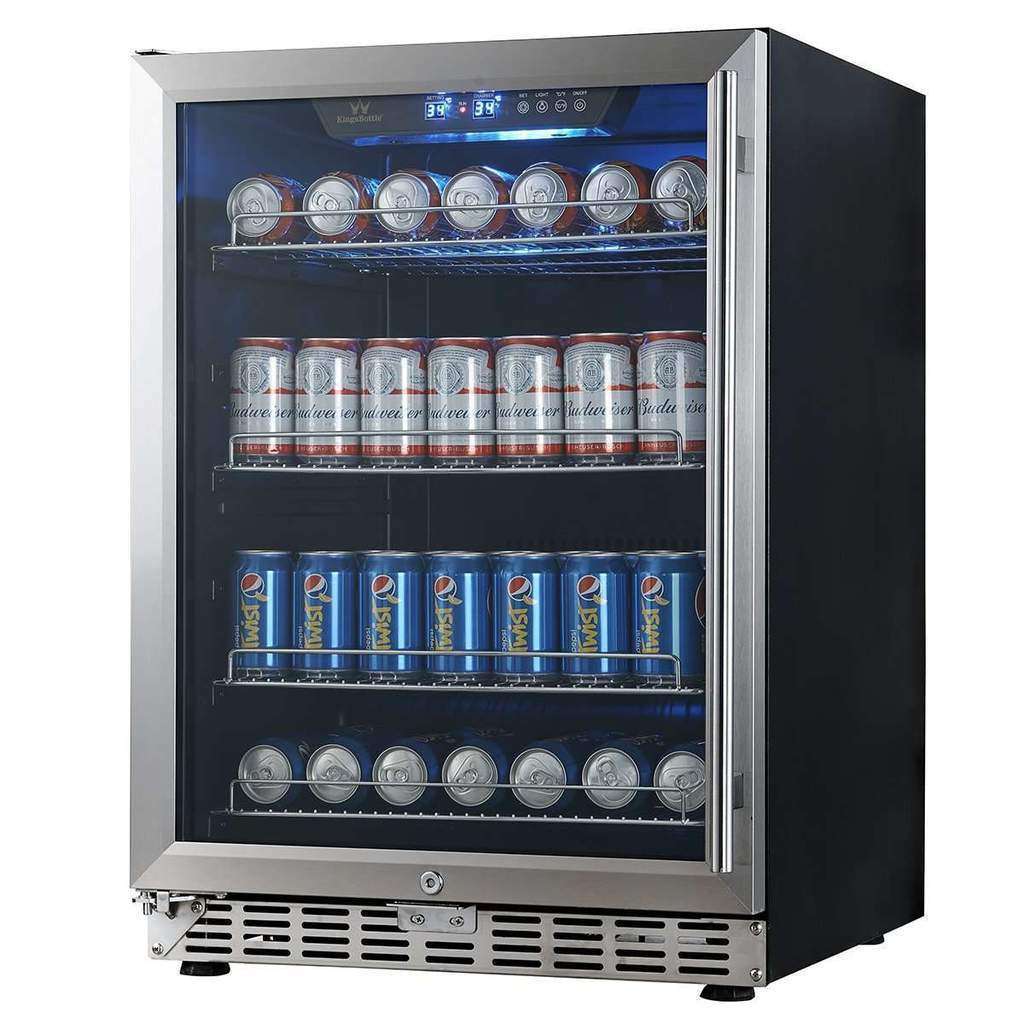 KingsBottle 24” Beverage Center | Holds 180 Cans | Triple Glassdoor with Two Low-E | KBUSF54B